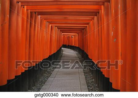 Stock Image - Fushimi Inari shrine, Kyoto, Japan. Fotosearch