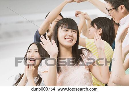 Group of Japanese supporters View Large Photo Image Picture - Group of Japanese supporters. Fotosearch