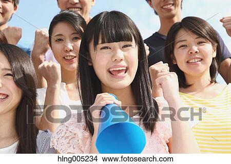 Group of Japanese supporters View Large Photo Image Picture - Group of Japanese supporters. Fotosearch
