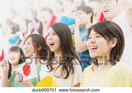 Group of Japanese supporters View Large Photo Image Stock Image - Group of Japanese supporters. Fotosearch