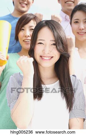 Group of Japanese supporters View Large Photo Image Stock Photograph - Group of Japanese supporters. Fotosearch