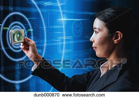 Japanese businesswoman interacting with virtual reality View Large Photo Image Stock Image - Japanese businesswoman interacting with virtual reality. Fotosearch