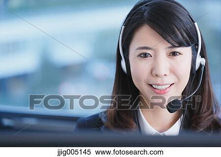 Japanese call center operator View Large Photo Image Stock Photography - Japanese call center operator. Fotosearch