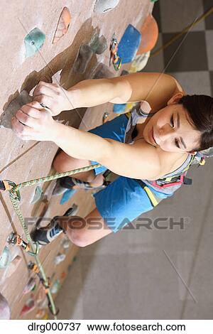 Stock Photo - Japanese climbing athlete in action. Fotosearch