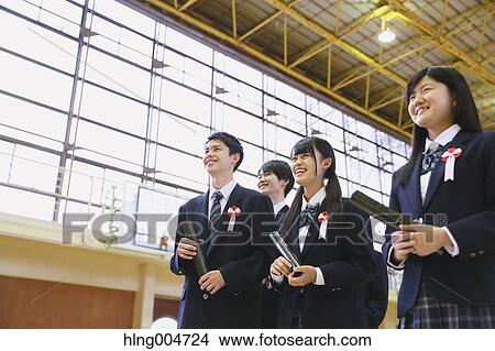 Japanese high school graduation ceremony View Large Photo Image Picture - Japanese high school graduation ceremony. Fotosearch