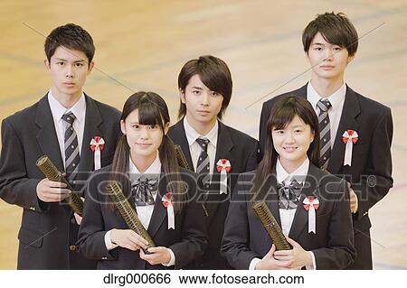 Japanese high school graduation ceremony View Large Photo Image Stock Photograph - Japanese high school graduation ceremony. Fotosearch