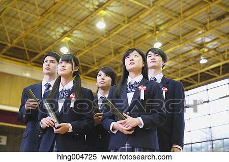 Japanese high school graduation ceremony View Large Photo Image Stock Photography - Japanese high school graduation ceremony. Fotosearch