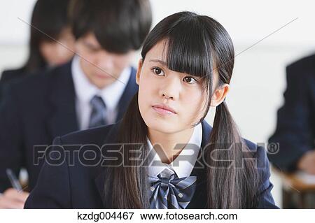 Japanese high-school student during a lesson View Large Photo Image Stock Photo - Japanese high-school student during a lesson. Fotosearch
