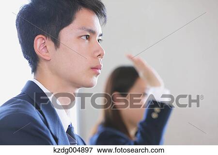 Japanese high-school student during a lesson View Large Photo Image Stock Photo - Japanese high-school student during a lesson. Fotosearch