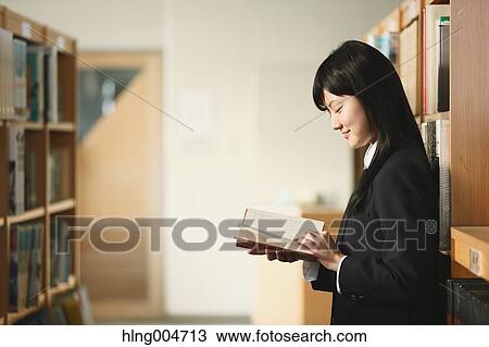 Japanese high-school student in the school library View Large Photo Image Stock Image - Japanese high-school student in the school library. Fotosearch