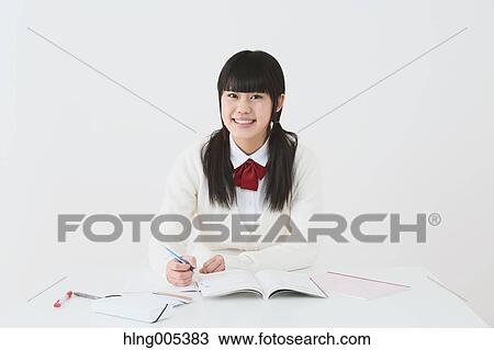 Japanese High-school student in uniform against white background View Large Photo Image Stock Image - Japanese High-school student in uniform against white background. Fotosearch