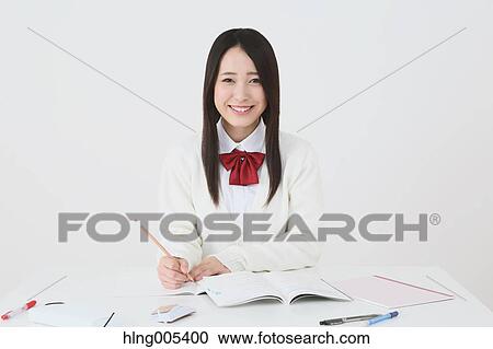 Japanese High-school student in uniform against white background View Large Photo Image Stock Image - Japanese High-school student in uniform against white background. Fotosearch