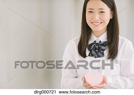 Stock Image - Japanese high-school student portrait. Fotosearch