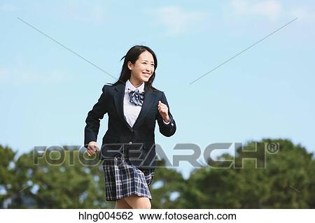 Stock Image - Japanese high-school student portrait. Fotosearch