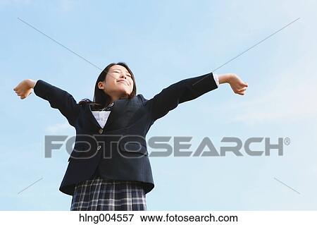 Stock Photo - Japanese high-school student portrait. Fotosearch