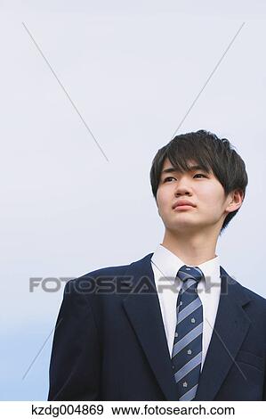 Stock Photo - Japanese high-school student portrait. Fotosearch