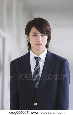 Stock Photo - Japanese high-school student portrait. Fotosearch