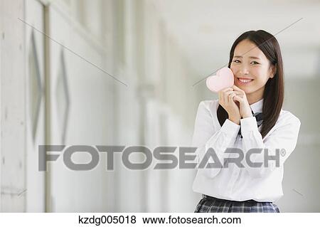 Stock Photo - Japanese high-school student portrait. Fotosearch