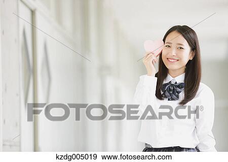 Stock Photo - Japanese high-school student portrait. Fotosearch