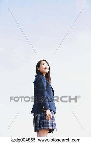 Stock Photography - Japanese high-school student portrait. Fotosearch