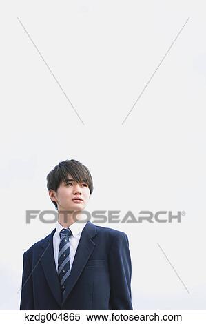 Stock Photography - Japanese high-school student portrait. Fotosearch