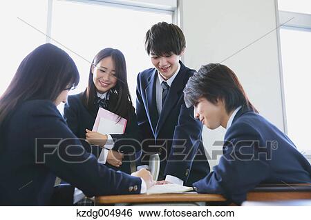 Japanese high-school students after class View Large Photo Image Stock Photograph - Japanese high-school students after class. Fotosearch