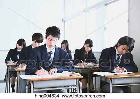 Japanese high-school students during a lesson View Large Photo Image Picture - Japanese high-school students during a lesson. Fotosearch