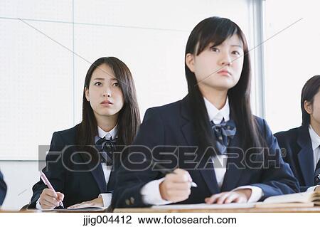 Japanese high-school students during a lesson View Large Photo Image Stock Image - Japanese high-school students during a lesson. Fotosearch