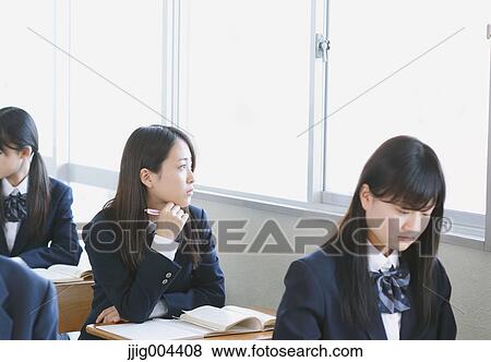 Japanese high-school students during a lesson View Large Photo Image Stock Photo - Japanese high-school students during a lesson. Fotosearch