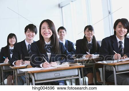 Japanese high-school students during a lesson View Large Photo Image Stock Photograph - Japanese high-school students during a lesson. Fotosearch