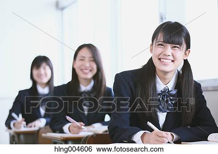Japanese high-school students during a lesson View Large Photo Image Stock Photograph - Japanese high-school students during a lesson. Fotosearch