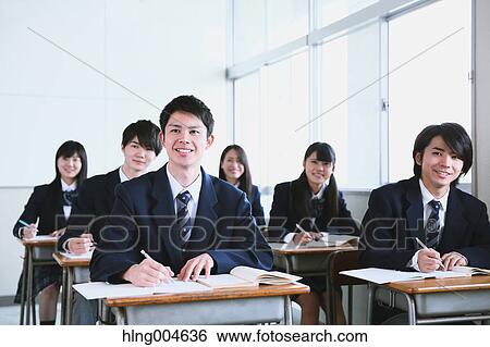 Japanese high-school students during a lesson View Large Photo Image Stock Photograph - Japanese high-school students during a lesson. Fotosearch