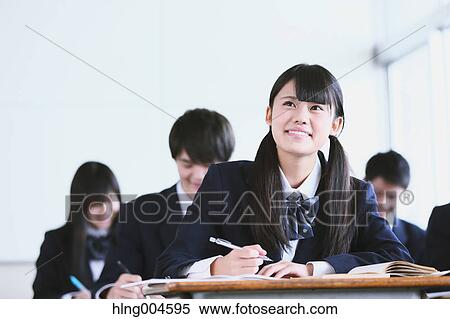 Japanese high-school students during a lesson View Large Photo Image Stock Photography - Japanese high-school students during a lesson. Fotosearch
