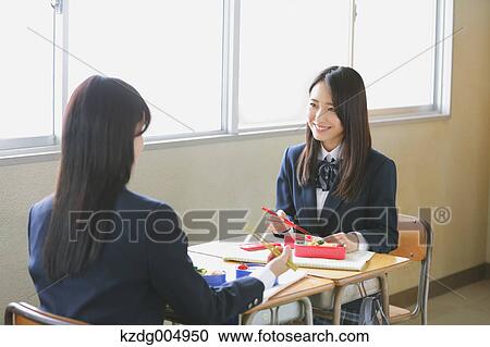 Japanese high-school students having bento in classroom View Large Photo Image Stock Image - Japanese high-school students having bento in classroom. Fotosearch