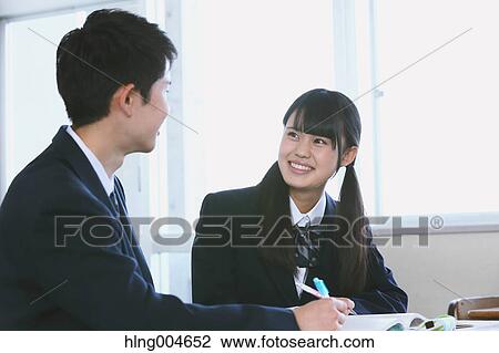Japanese high-school students in empty classroom View Large Photo Image Stock Image - Japanese high-school students in empty classroom. Fotosearch