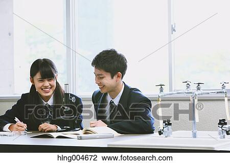 Japanese high-school students in empty classroom View Large Photo Image Stock Image - Japanese high-school students in empty classroom. Fotosearch