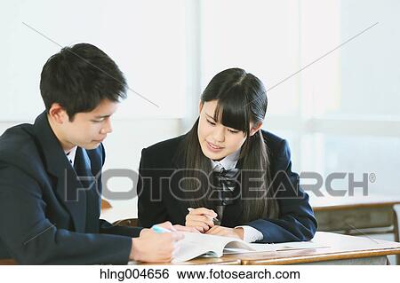 Japanese high-school students in empty classroom View Large Photo Image Stock Photograph - Japanese high-school students in empty classroom. Fotosearch