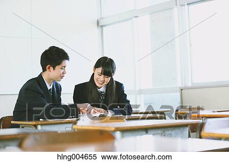 Japanese high-school students in empty classroom View Large Photo Image Stock Photography - Japanese high-school students in empty classroom. Fotosearch