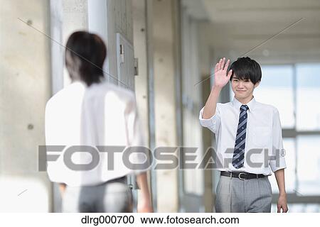 Japanese high-school students in school corridor View Large Photo Image Stock Image - Japanese high-school students in school corridor. Fotosearch