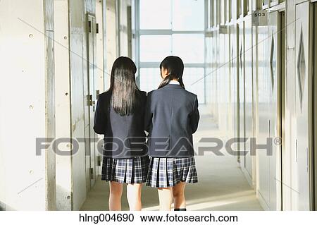 Japanese high-school students in school corridor View Large Photo Image Stock Image - Japanese high-school students in school corridor. Fotosearch