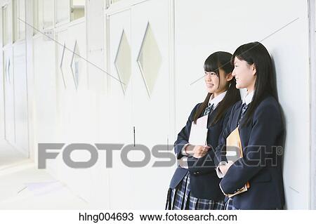 Japanese high-school students in school corridor View Large Photo Image Stock Image - Japanese high-school students in school corridor. Fotosearch