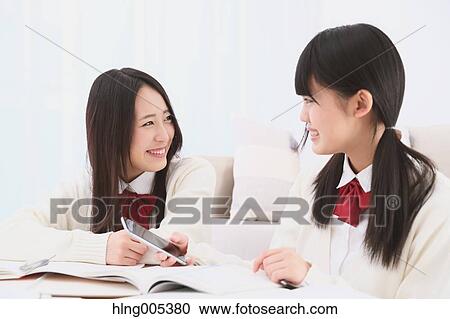 Japanese High-school students in uniform studying together View Large Photo Image Stock Image - Japanese High-school students in uniform studying together. Fotosearch