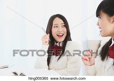 Japanese High-school students in uniform studying together View Large Photo Image Stock Photography - Japanese High-school students in uniform studying together. Fotosearch