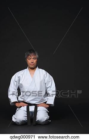 Stock Image - Japanese karate master. Fotosearch