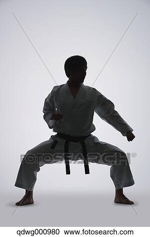 Stock Image - Japanese karate master training. Fotosearch