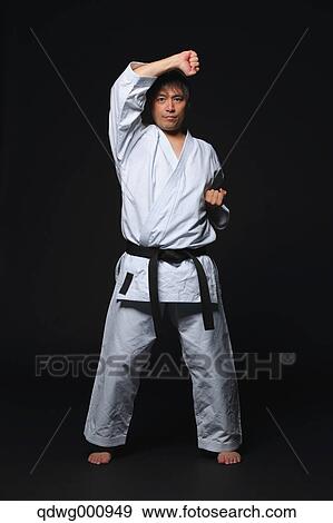 Stock Photo - Japanese karate master training. Fotosearch