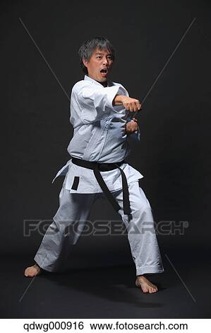 Japanese karate master training View Large Photo Image Stock Photograph - Japanese karate master training. Fotosearch