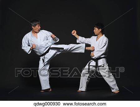 Japanese karate masters fighting View Large Photo Image Stock Image - Japanese karate masters fighting. Fotosearch