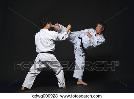 Japanese karate masters fighting View Large Photo Image Stock Photo - Japanese karate masters fighting. Fotosearch