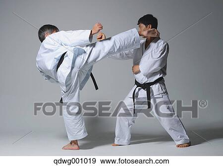 Japanese karate masters fighting View Large Photo Image Stock Photo - Japanese karate masters fighting. Fotosearch